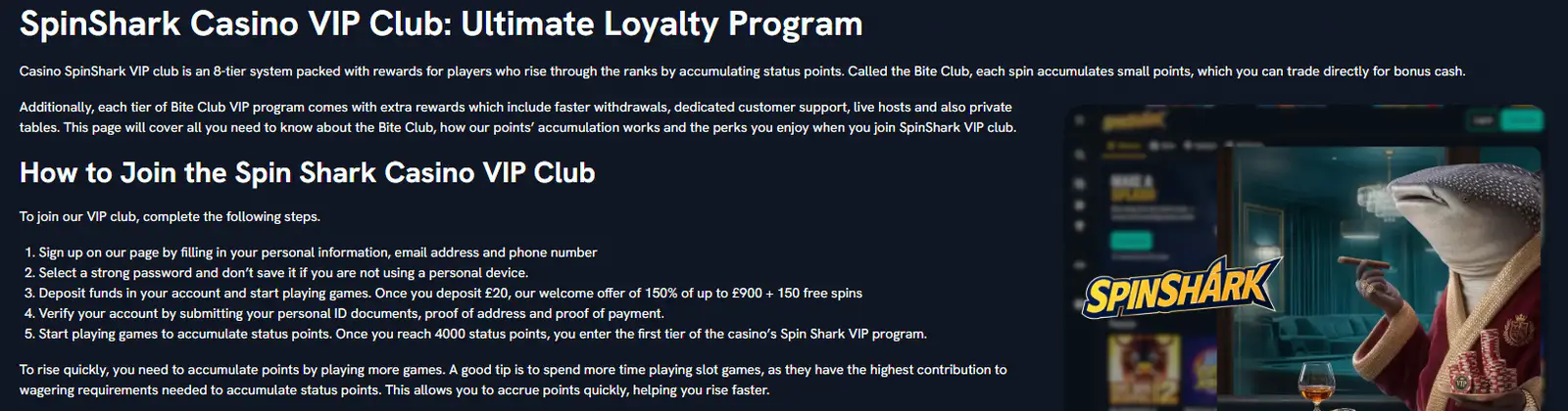 SpinShark Casino VIP rewards and loyalty benefits