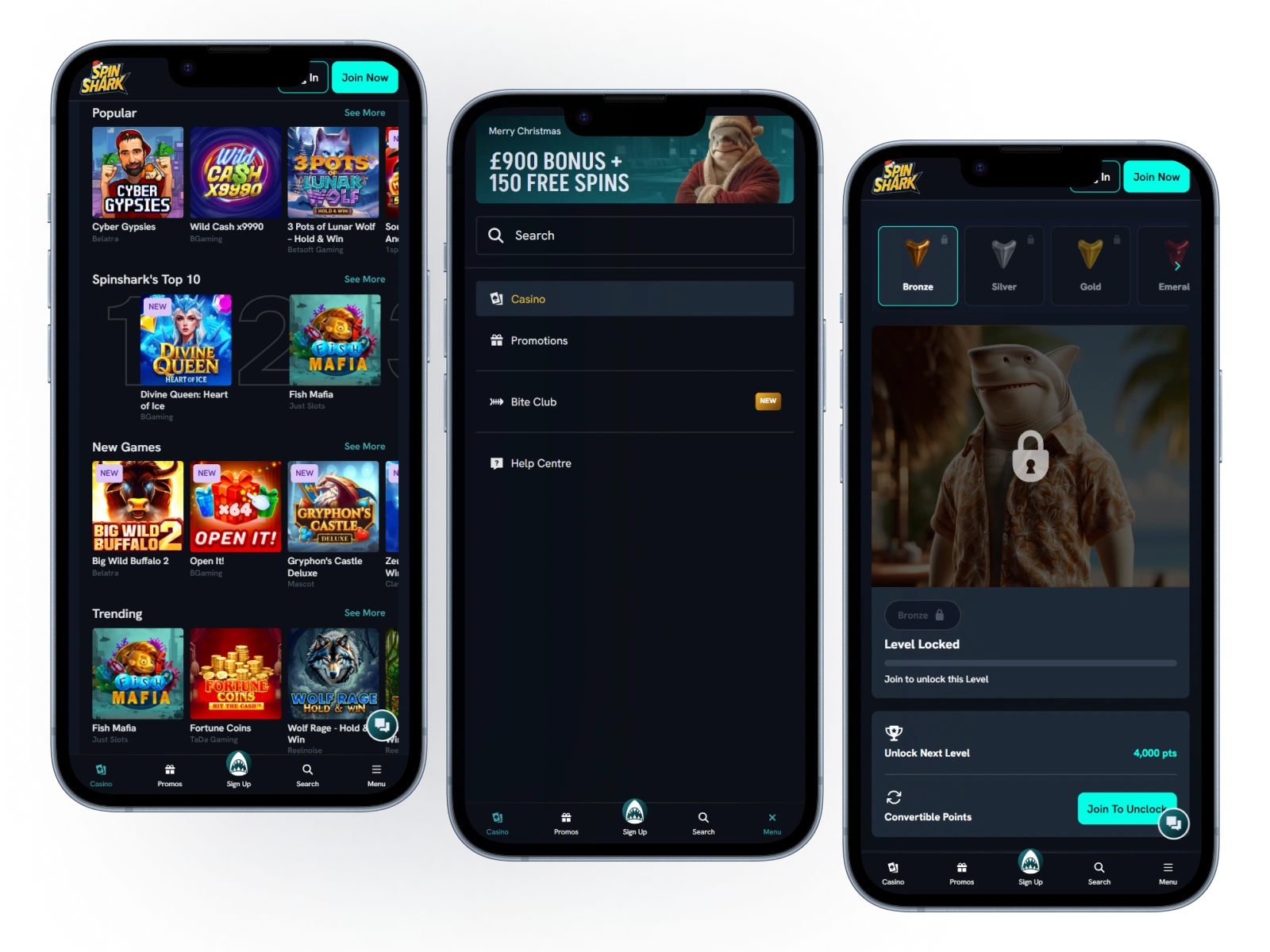 SpinShark Casino Mobile Usage