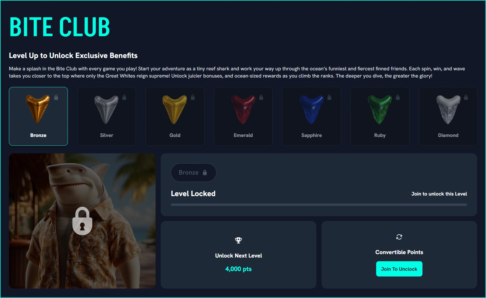 VIP Status at SpinShark Casino